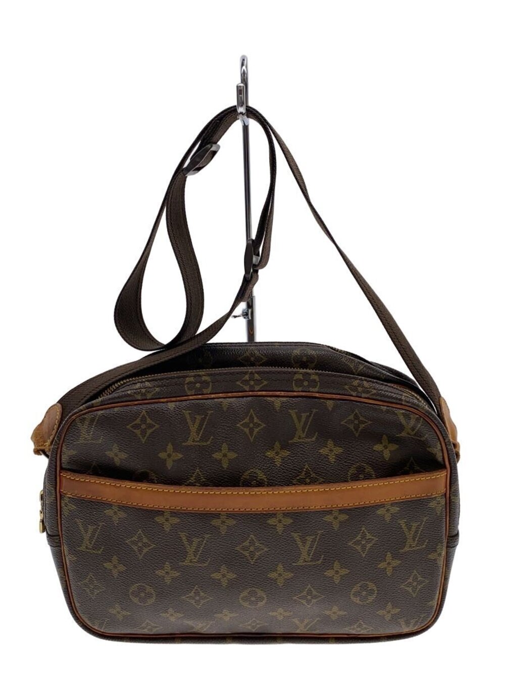 Louis Vuitton Monogram Reporter Crossbody Bag Brown